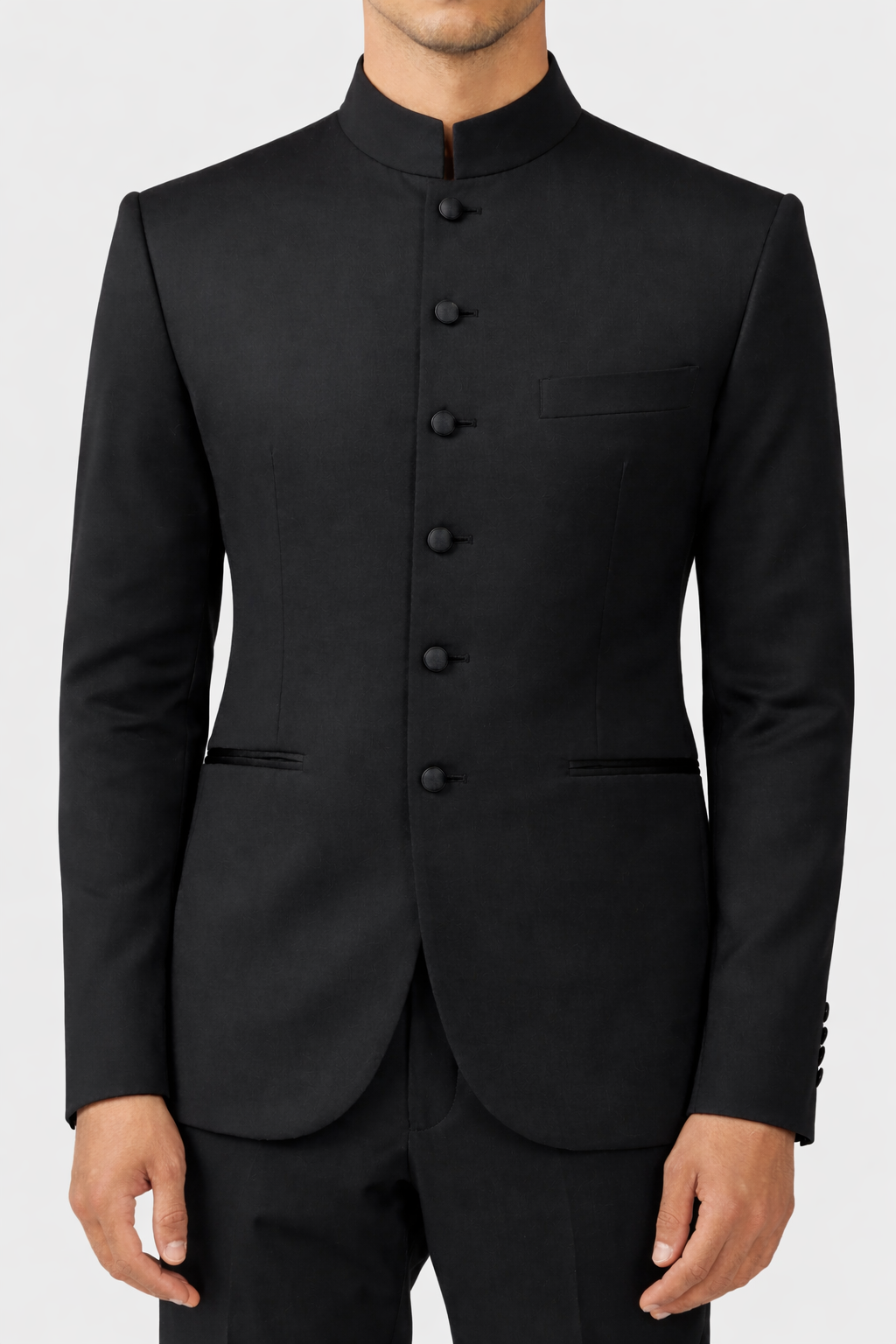 Black Classic Bandhgala Suit – Premium Tailored Wedding & Reception Wear for Men