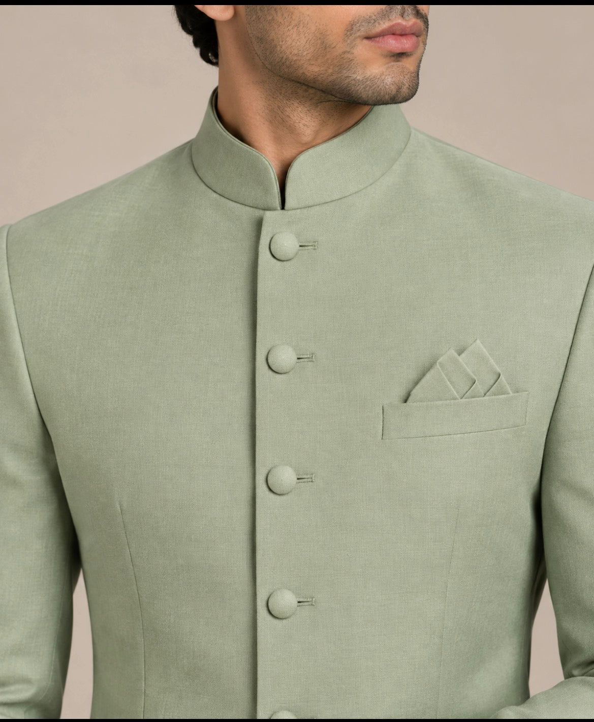 Pista Green Bandhgala for Men – Premium Wedding & Festive Wear