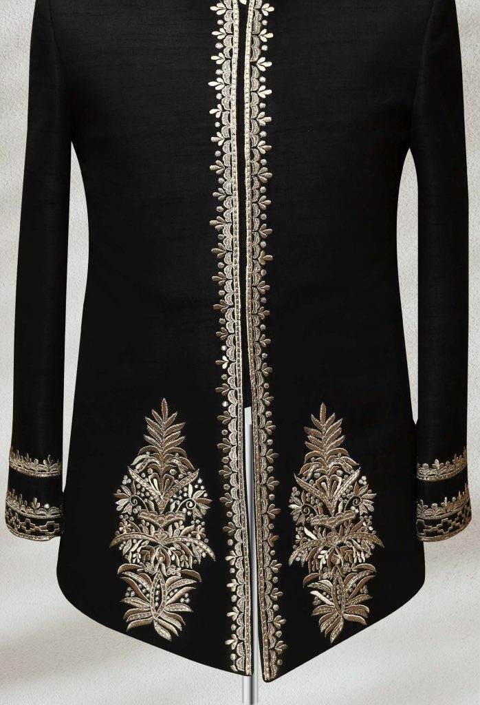 Luxury Black Embroidered Jodhpuri Bandhgala for Men | Designer Wedding & Reception Wear