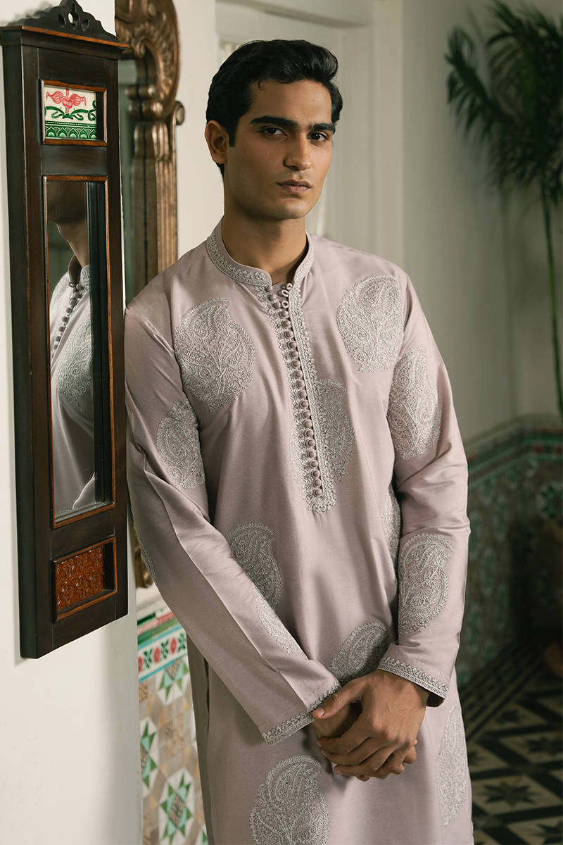 Lilac Embroidered Kurta