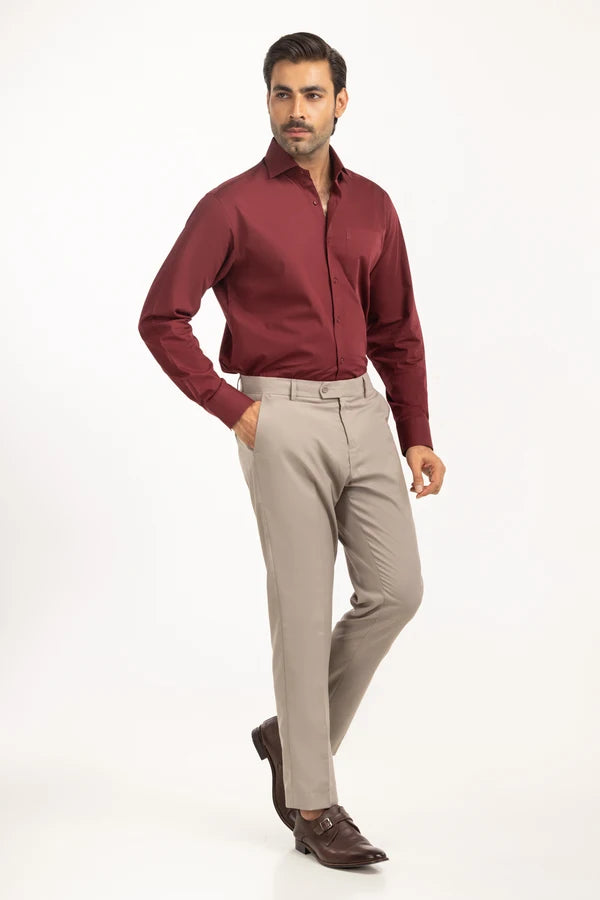 Maroon Solid Casual Shirt
