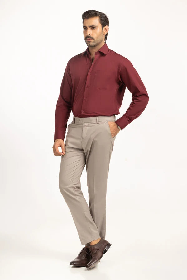Maroon Solid Casual Shirt