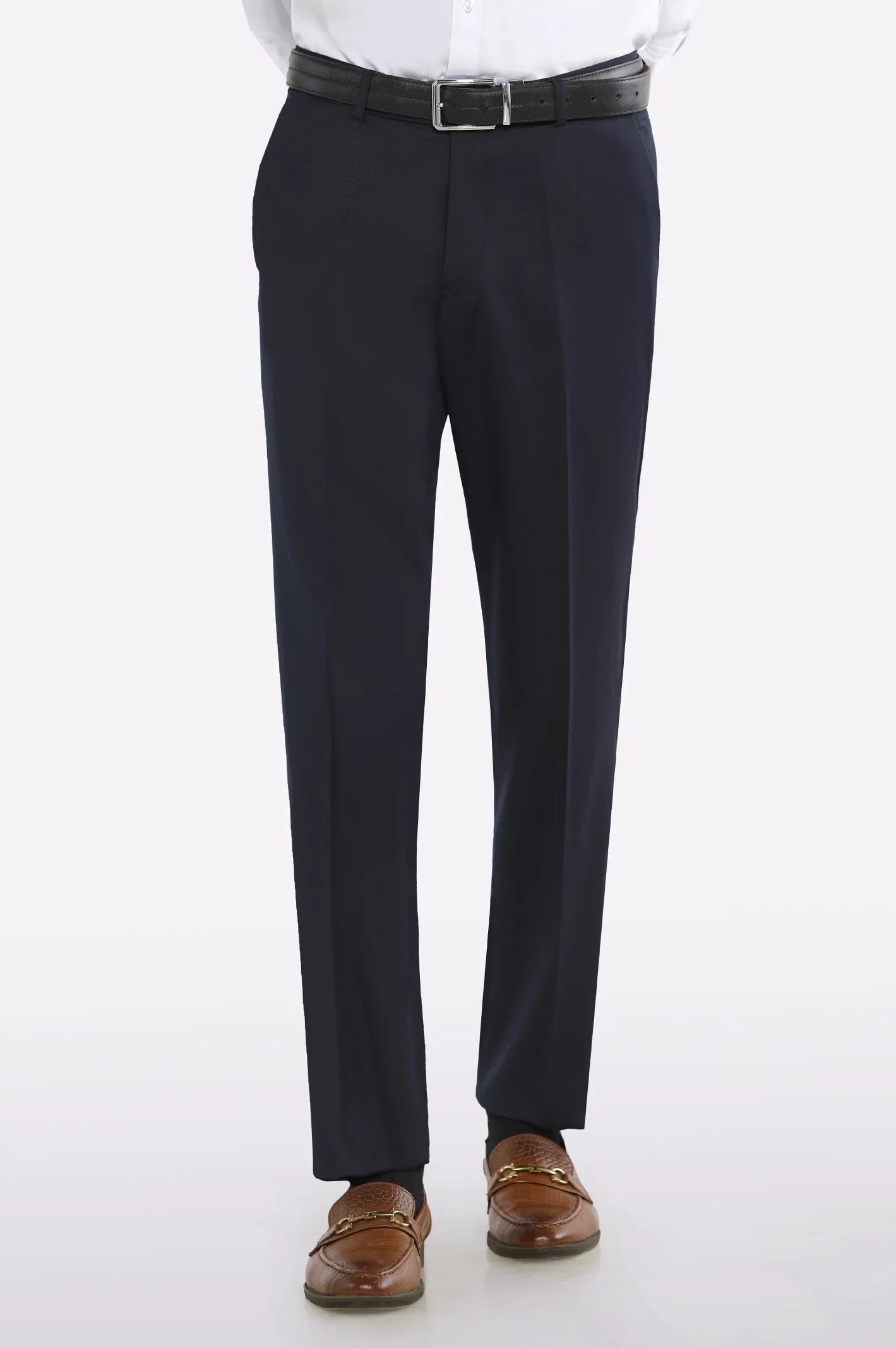Navy Blue Regular Fit Trouser