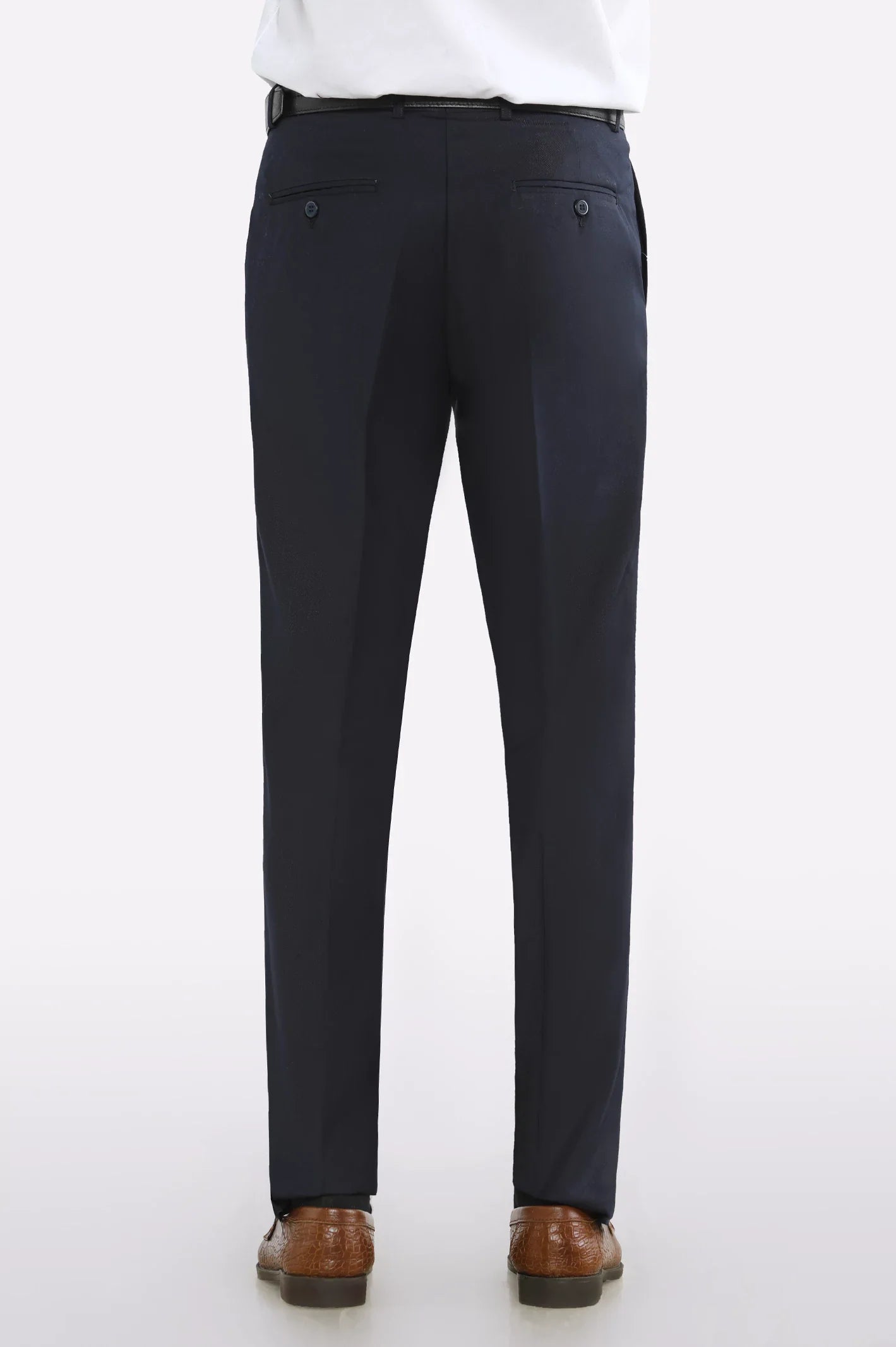 Navy Blue Regular Fit Trouser