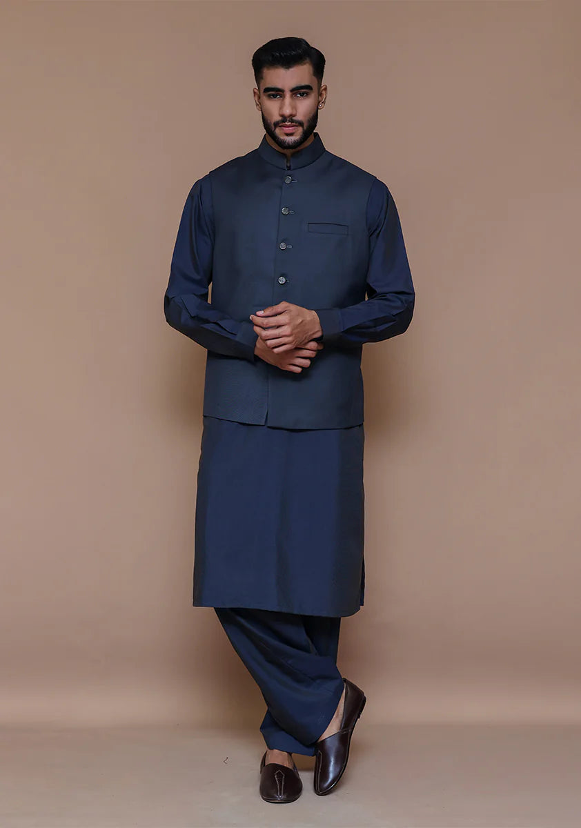 Navy Blue Traditional Bundi