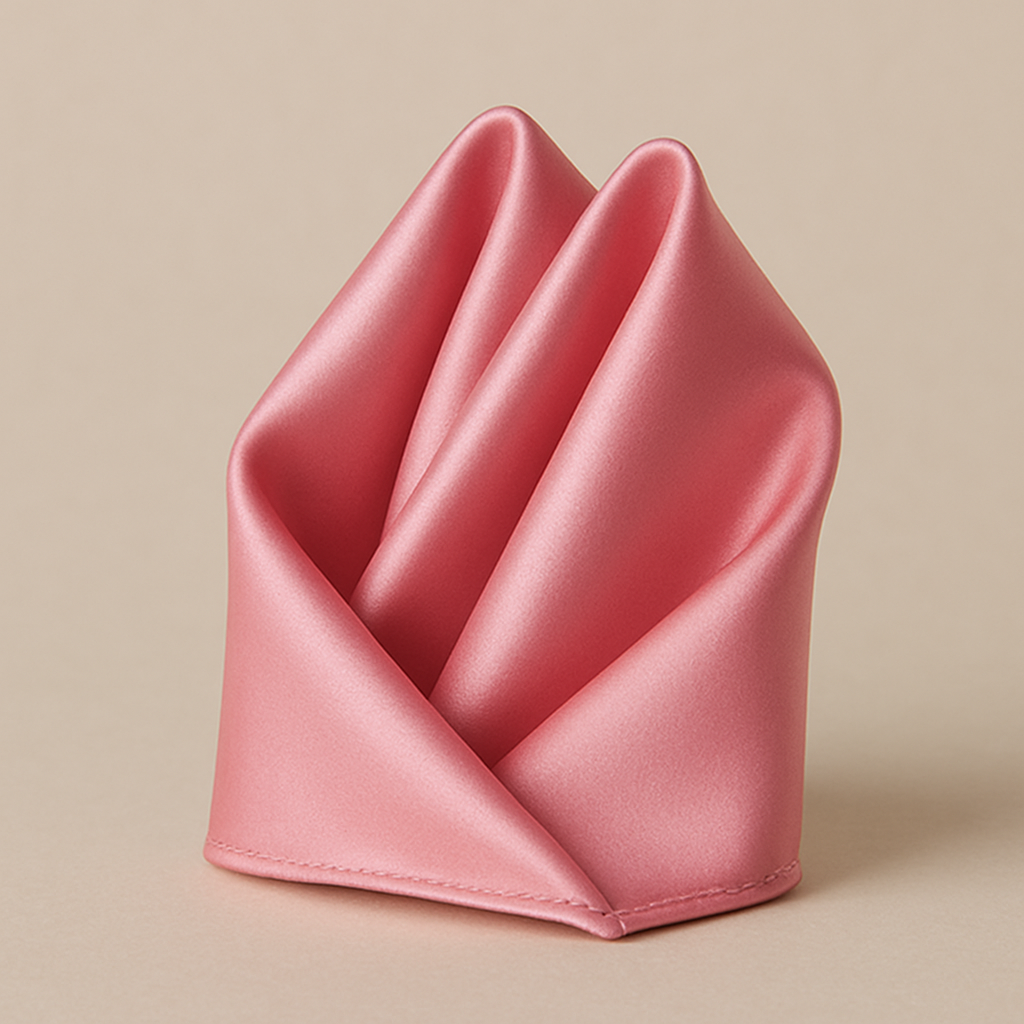 Pink Satin Pocket Square