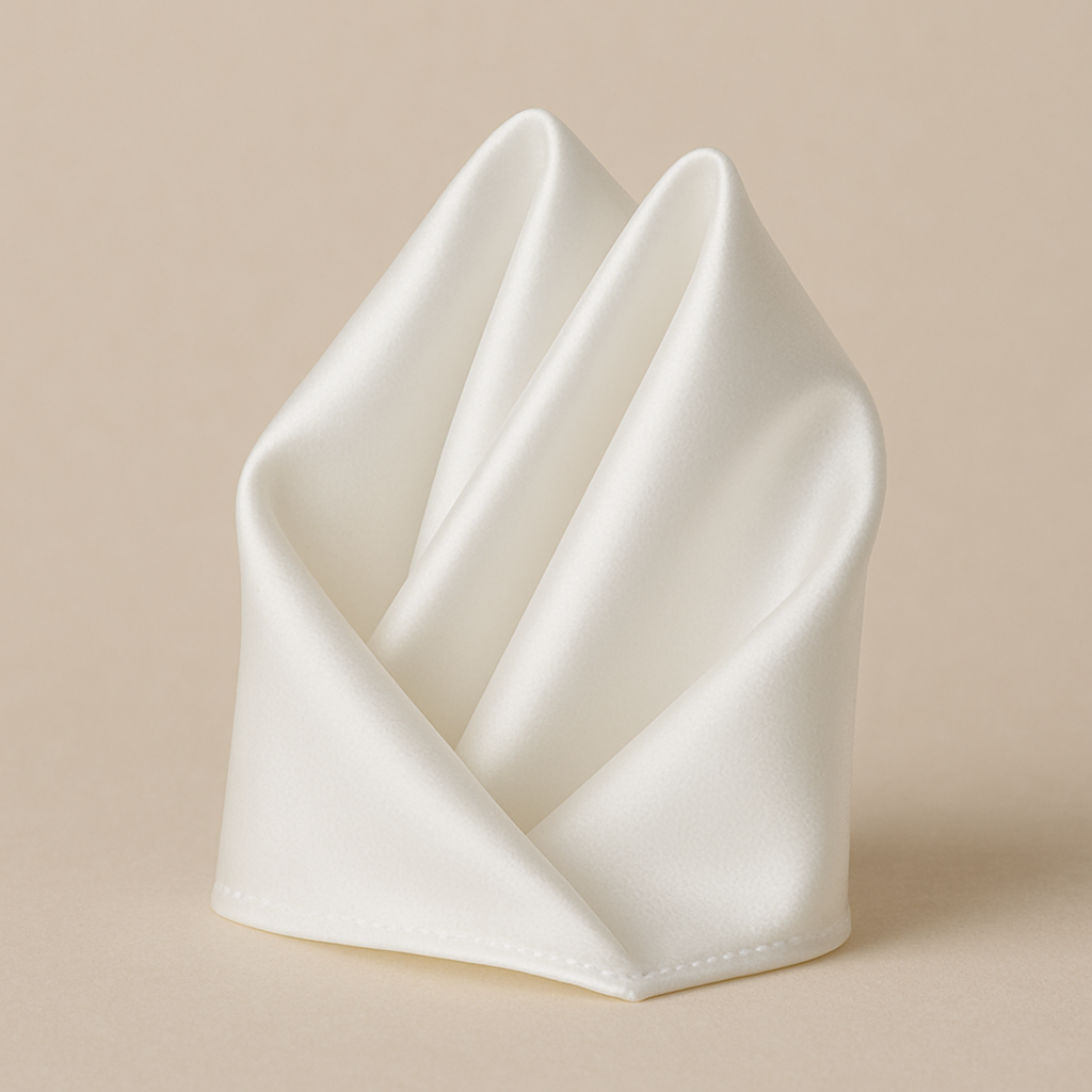 White Satin Pocket Square