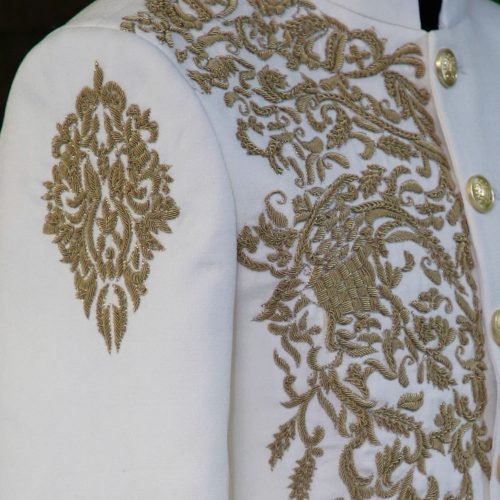 Premium White Embroidered Bandhgala Jacket for Men | Wedding & Reception Wear