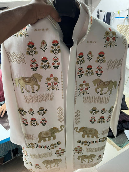 White Embroidered Royal Sherwani