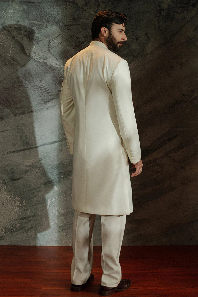Premium White Off White Sherwani for Men – Designer Wedding & Groom Sherwani for Reception, Nikah & Festive Wear