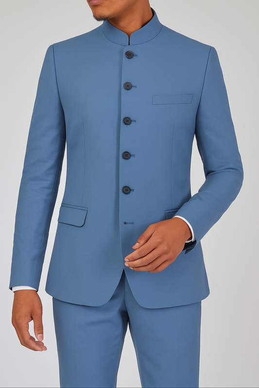 Light Blue Bandhgala for Men – Modern Charm with Royal Touch