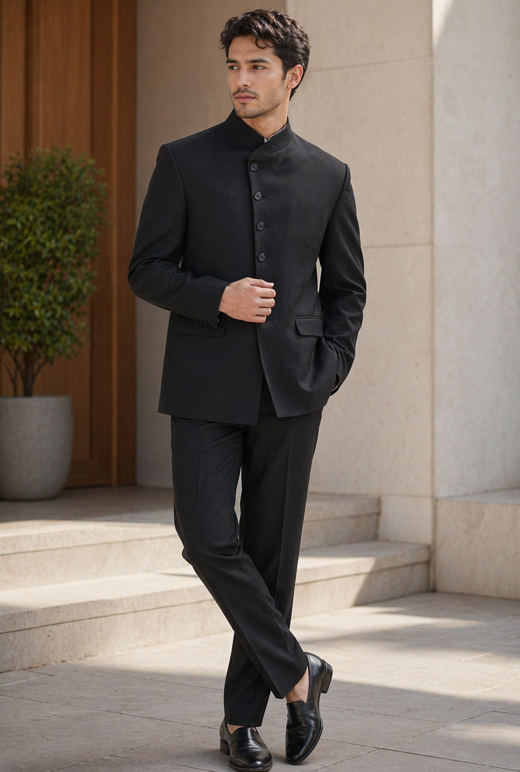 Premium Black Bandhgala Suit for Men – Wedding, Reception & Festive Wear