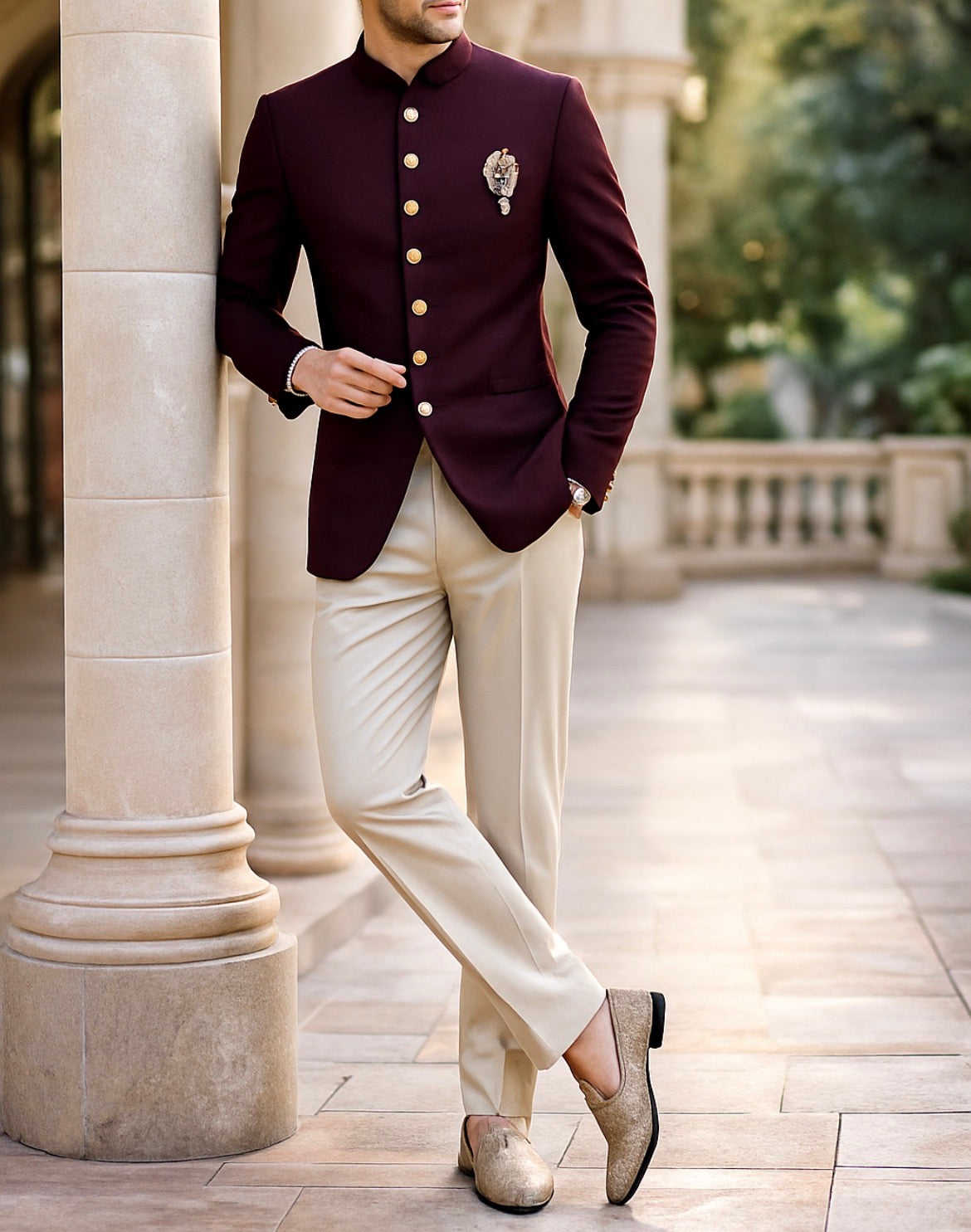Premium Maroon Bandhgala for Men | Royal Wedding & Festive Wear
