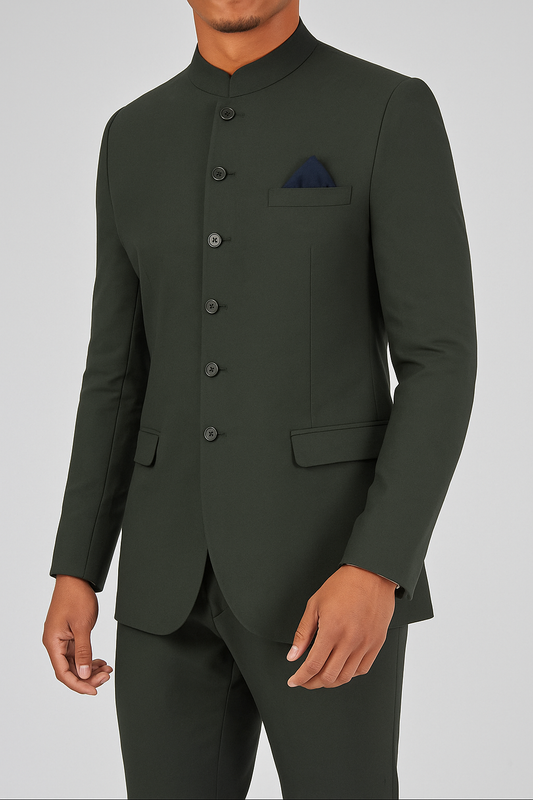 Royal Dark Green Bandhgala- Timeless Elegance for Weddings & Celebrations