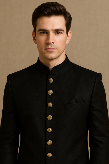 Elegant Black Sherwani Set