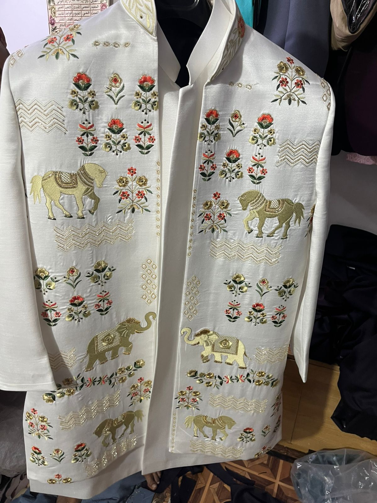 White Embroidered Royal Sherwani