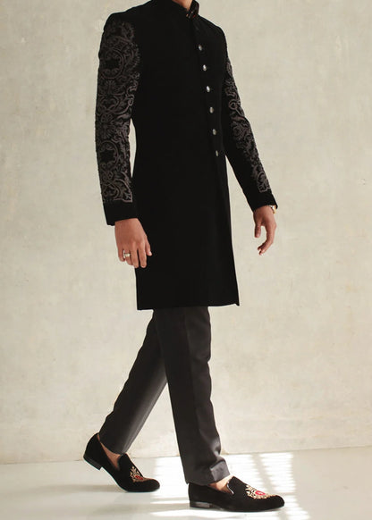 Black Velvet Sherwani