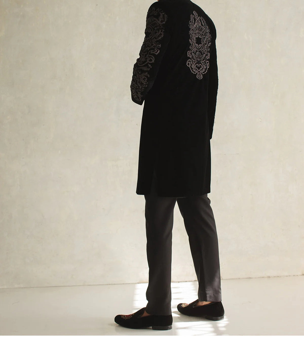 Black Velvet Sherwani