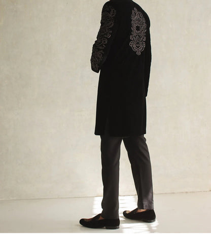 Black Velvet Sherwani