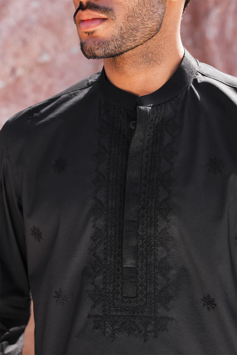 Black Kurta with Hand Embroidery