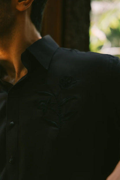 Black Linen Kurta