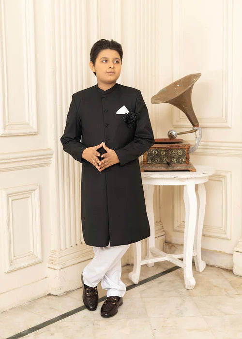 Black Sherwani for Boys