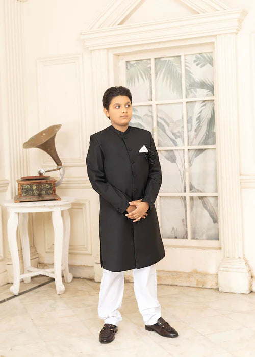 Black Sherwani for Boys