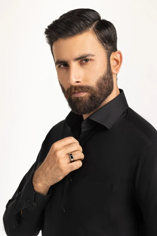Black Solid Casual Shirt