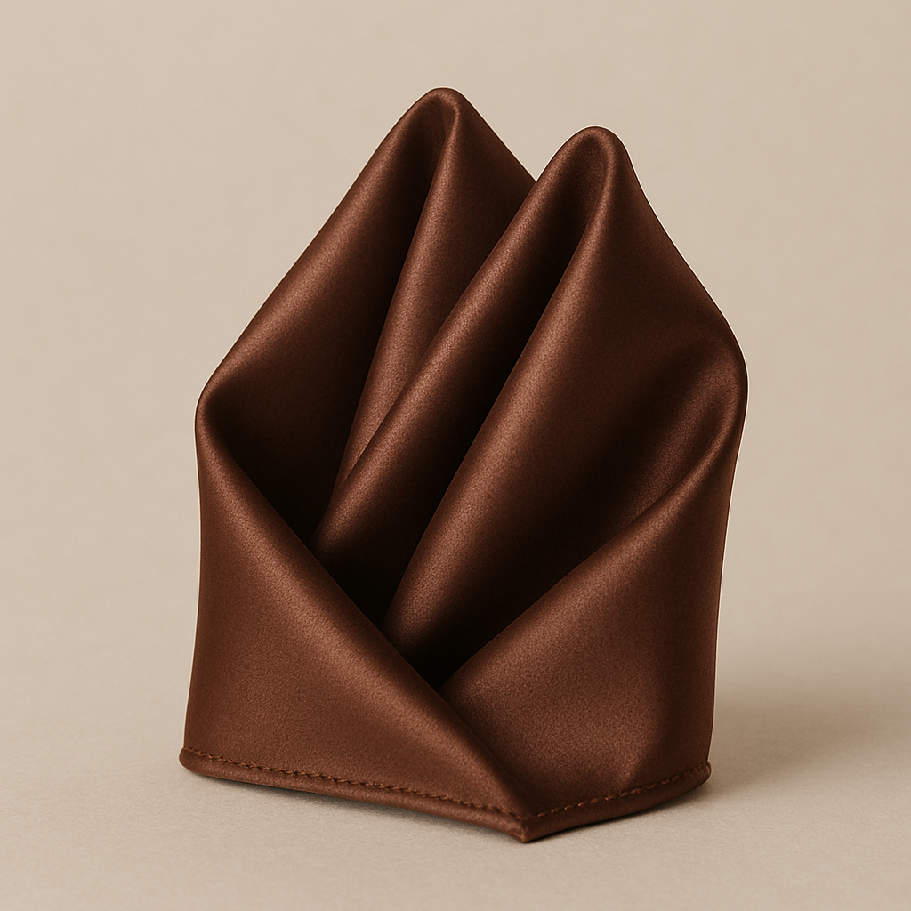 Brown Satin Pocket Square