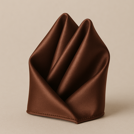 Brown Satin Pocket Square