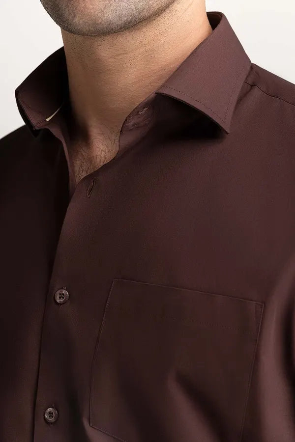Brown Solid Casual Shirt