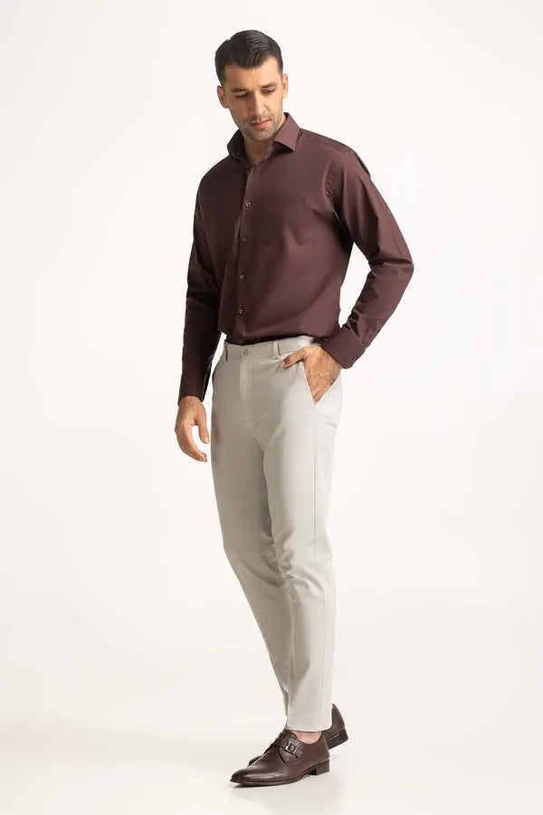 Brown Solid Casual Shirt