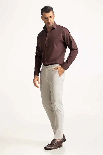 Brown Solid Casual Shirt