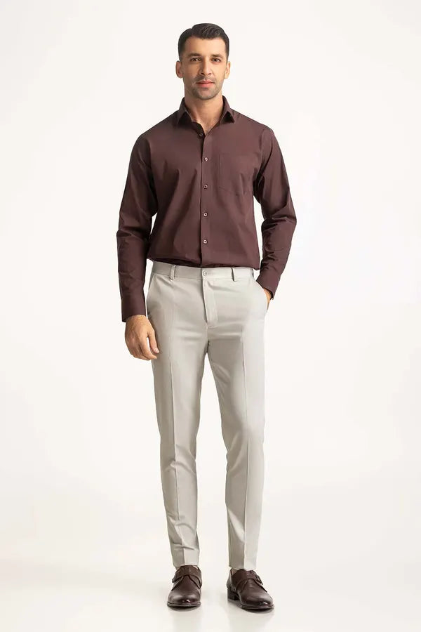 Brown Solid Casual Shirt