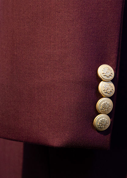 Royal Burgundy Embroidered Bandhgala Jodhpuri for Men | Designer Wedding & Reception Wear