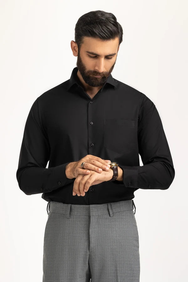 Black Solid Casual Shirt