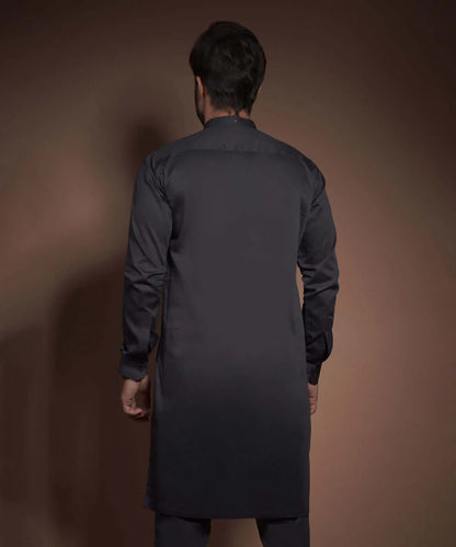 Charcoal Satin Kurta