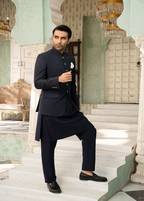 Classic Navy Blue Bandhgala