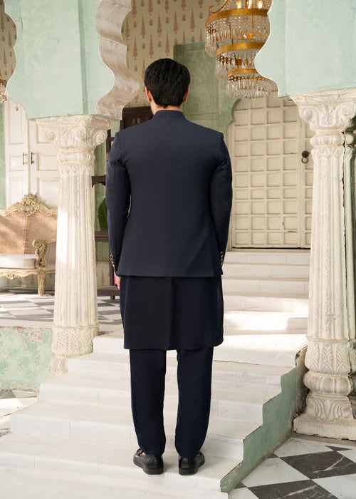 Classic Navy Blue Bandhgala
