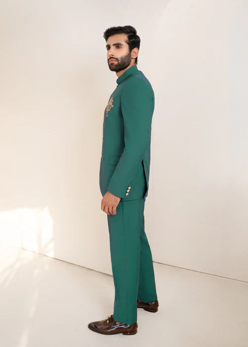 Classic Turquoise Traditional Bandhgala