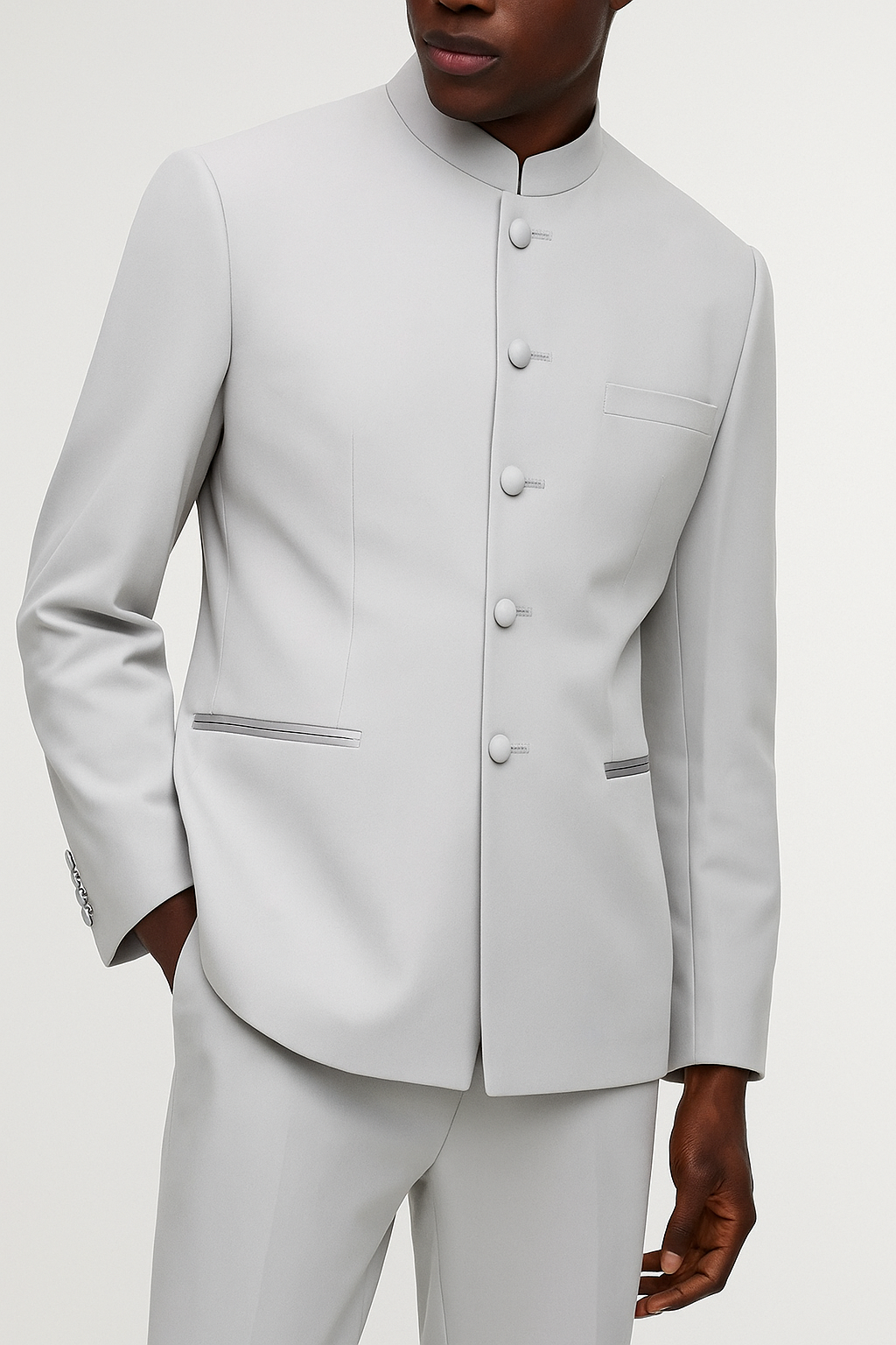 Elegant Grey Bandhgala – Premium Formal & Wedding Wear