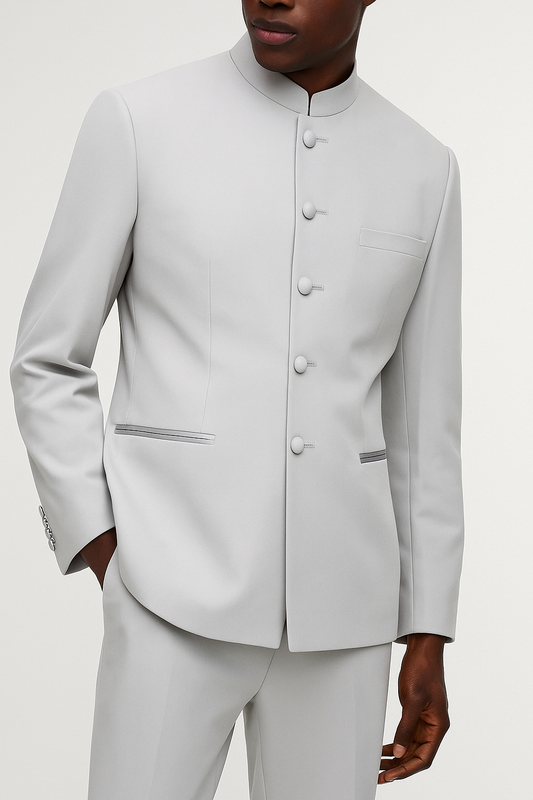 Elegant Grey Bandhgala – Premium Formal & Wedding Wear