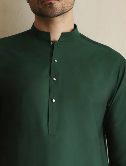 Green Classic Solid Kurta