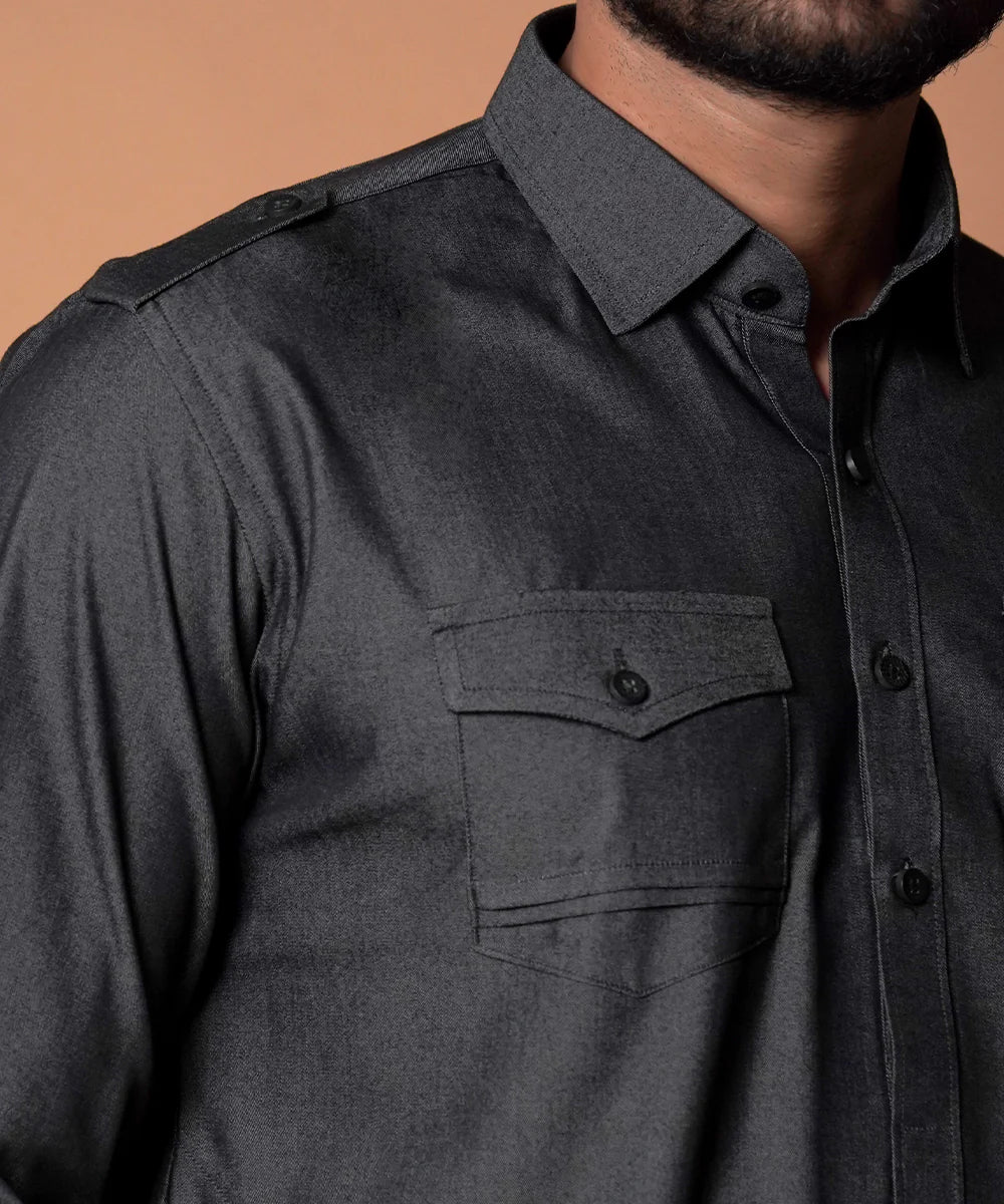 Grey Cotton Kurta