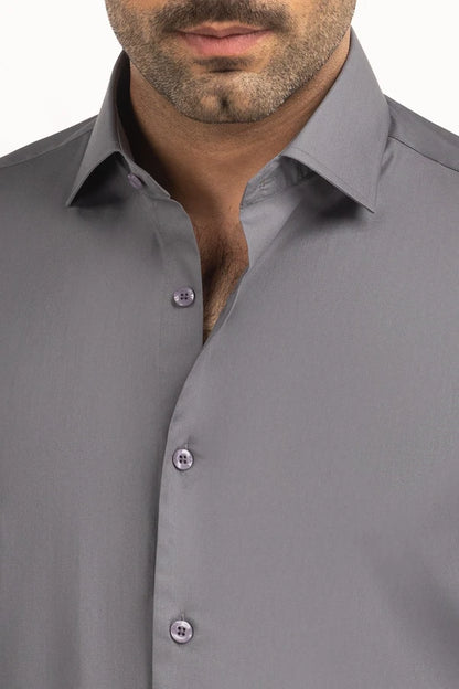 Grey Solid Casual Shirt