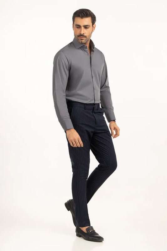 Grey Solid Casual Shirt