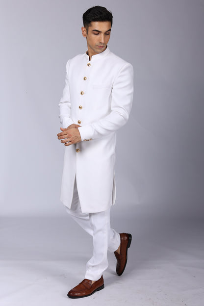 Classic White Sherwani