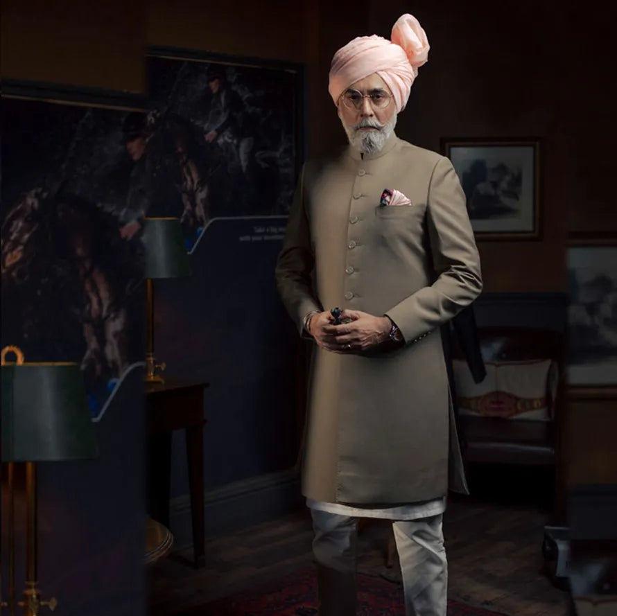 Khaki Colour Sherwani for Grooms Father