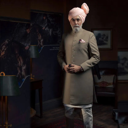 Khaki Colour Sherwani for Grooms Father