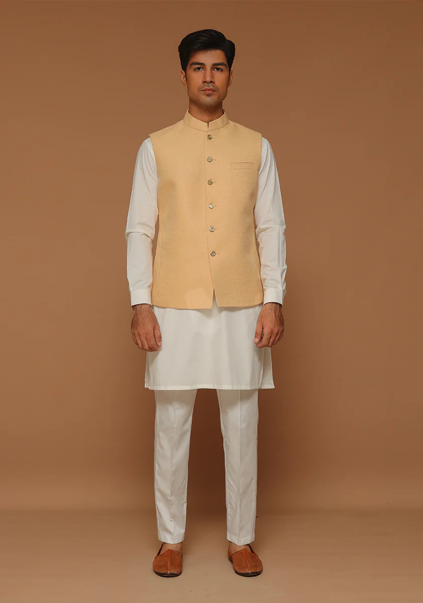 Light Beige Traditional Bundi